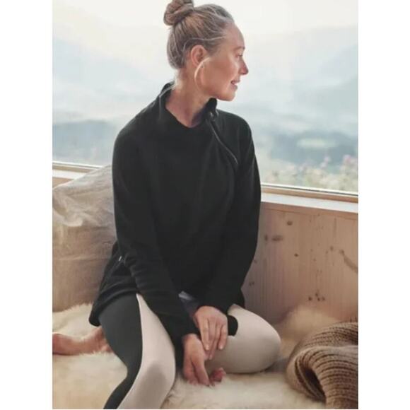 Athleta Chroma 7/8 Legging in Powervita Beige Black Criss Cross Waist M - Picture 3 of 12